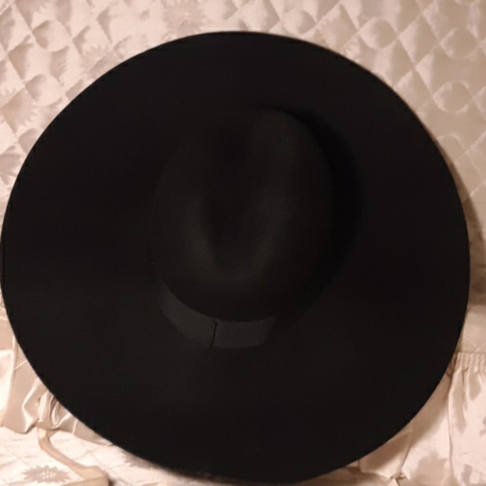 Wide Brimmed Black Felt Hat